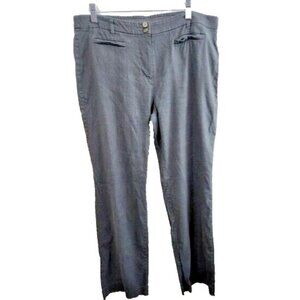 J. Jill Womens Linen Stretch Dress Pants Sz 12 Gray Straight Coastal Minimalist